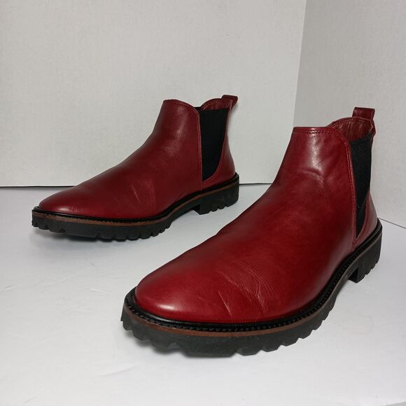 ECCO Soft 7 Women's Incise Chelsea Boots Leather Red Wine Size EU 39 US 8 - 8.5 - Picture 2 of 16